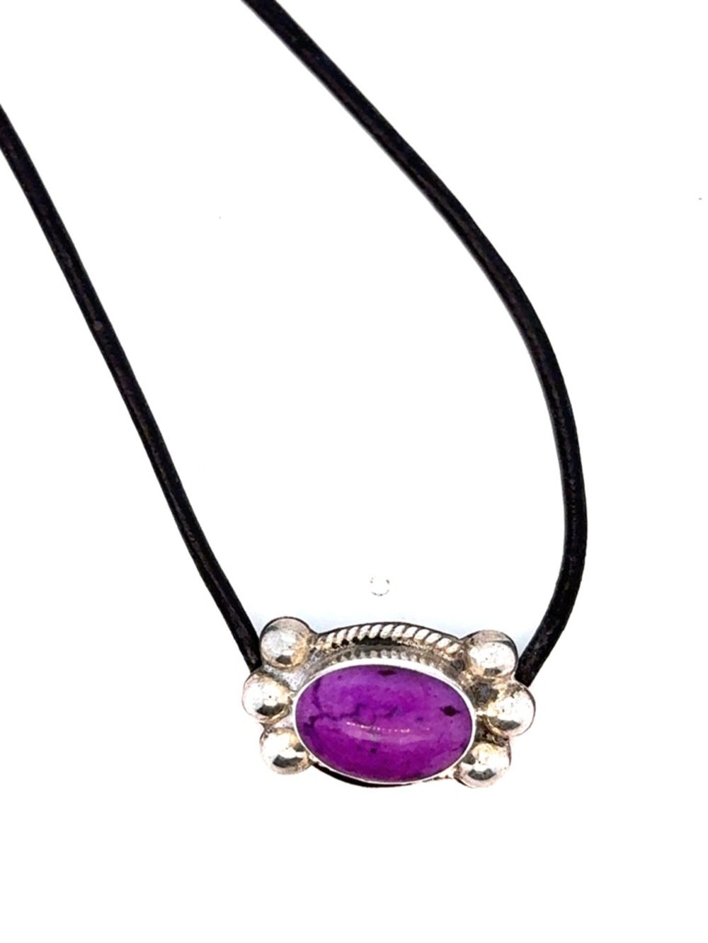 Sterling Silver Purple Stone Pendant Necklace - Women Jewelry